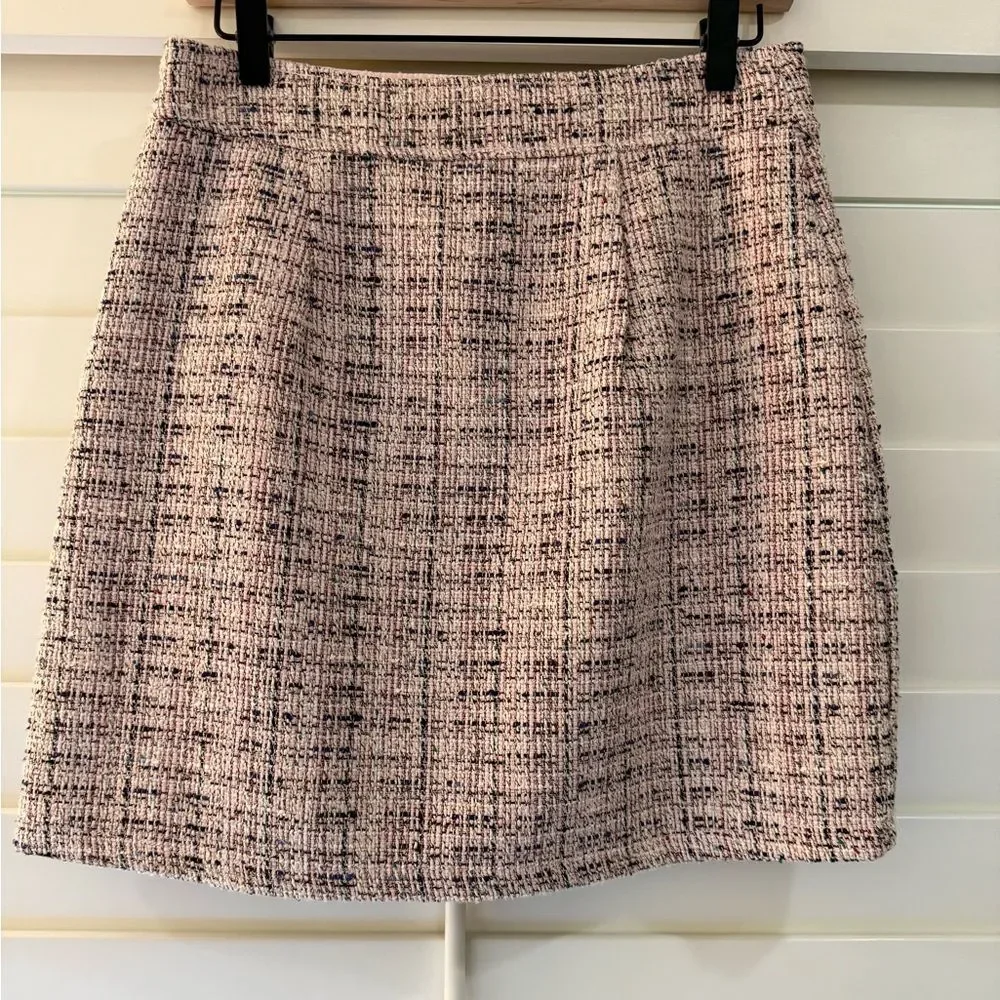 Ann Taylor LOFT Tweed Mini Skirt in Pink and Black
